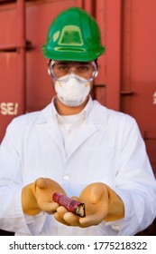 Safety Inspector Holding Explosive Material