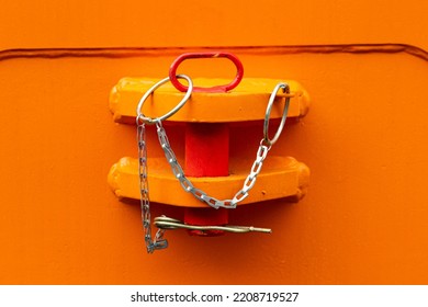 Safety And Insurance Lock Of A Tractor Hitch, A Quarry Dump Truck.