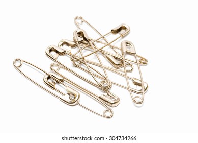 Safety Pin Isolated On White Background