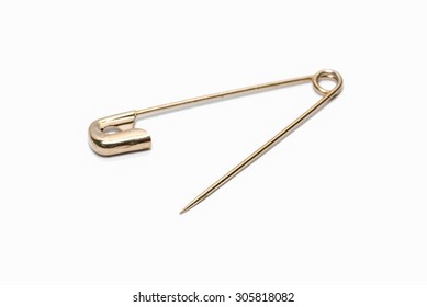 Safety Pin Isolated On White Background