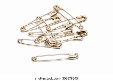 Safety Pin Isolated On White Background. 