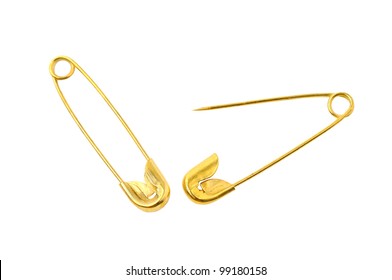 Safety Pin Isolated On White Background