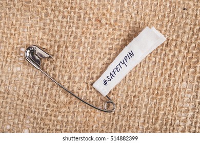 Safety Pin On Clothes With Label 