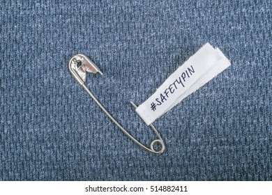 Safety Pin On Clothes With Label 