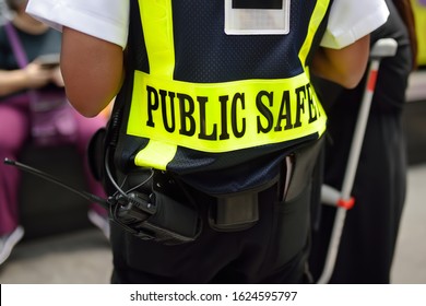 Safety Public Guard In New York City. City Life Concept.