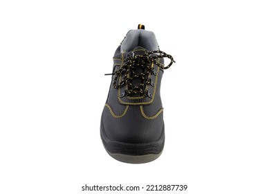 Safety Shoes Isolated On White Background. New Safety Shoes. Standard Construction Safety.