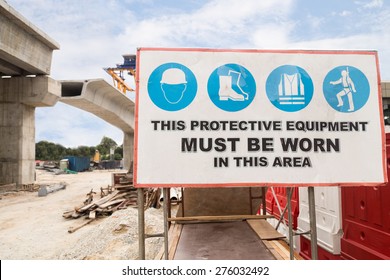 Safety Signage At Construction Site