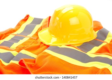 Safety Vest Hard Hat On White Stock Photo 140841457 | Shutterstock