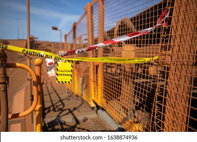 Safety Work Practices Warning Red And White Danger Tag Yellow And Black Caution Tag Exclusion Zone With Signage Barricading From Public Access Into High Risk Work Areas As Danger Dropped Object Zone 