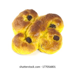 Saffron Bun Isolated On White Background