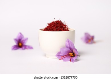 Saffron Flower And White Bowl