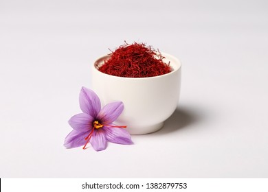 Saffron Flower And White Bowl