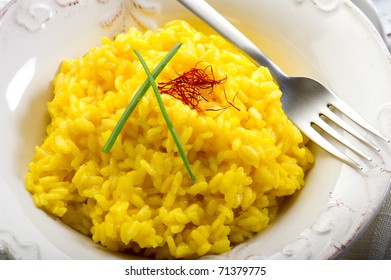 Saffron Rice On Dish