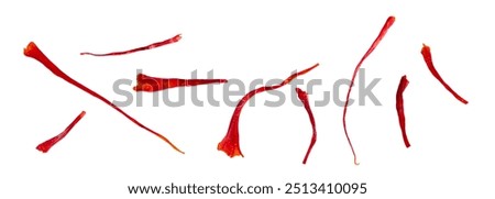 saffron threads set isolated on white background
