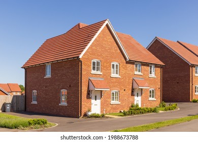 Saffron Walden, Essex. UK. June 8th 2021. Semi Detached New Build Homes.