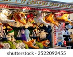 Saffron Walden, Essex, UK - September 06, 2024: Stuffed animal soft toys as prizes on a stall at a travelling funfair