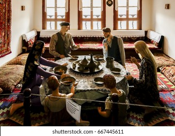 SAFRANBOLU, TURKEY - FEB 20: Sculptures Of A Typical Ottoman Middle Class Family Having A Supper In A Museum In Safranbolu, Turkey On Feb 20, 2013.