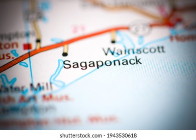 Sagaponack. New York. USA On A Geography Map