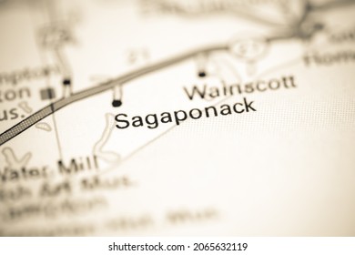 Sagaponack. New York. USA On A Geography Map