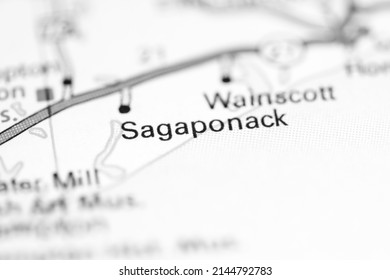 Sagaponack. New York. USA On A Geography Map