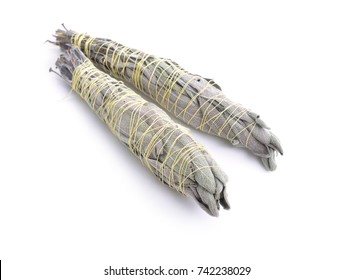 Sage Smudge Stick Isolated On White Background