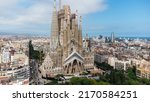 Sagrada Familia - Gaudi - Aerial shot