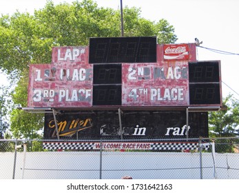 Sagus, California, USA - June 27 2005: Details Of Saugus Speedway A 1/3 Mile Racetrack In Saugus, Santa Clarita, California. Also Site Of Weekend Swapmeets. Daytime.