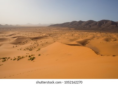 Sahara Desert Sand Storm. Sahara, Morocco.