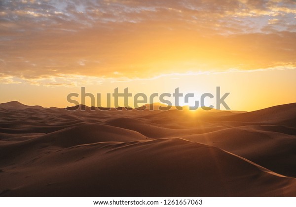 Sahara Desert Sunset Stock Photo (Edit Now) 1261657063