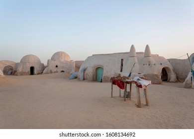 Sahara Desert, Tunisia - 2020: Sets For The Movie Star Wars