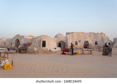 Sahara Desert, Tunisia - 2020: Sets For The Movie Star Wars