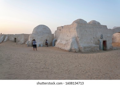 Sahara Desert, Tunisia - 2020: Sets For The Movie Star Wars