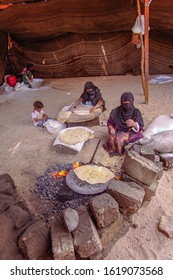 Sahara, Egypt - April 24, 2009: Remote And Isolated Village Of Bedouins In Egyptian Sahara Desert During Visit Of Tourists From Hurghada