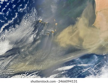 Saharan dust off West Africa. . Elements of this image furnished by NASA. - Powered by Shutterstock