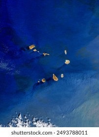 Saharan dust and West African smoke over Cape Verde Islands.  Elements of this image furnished by NASA.