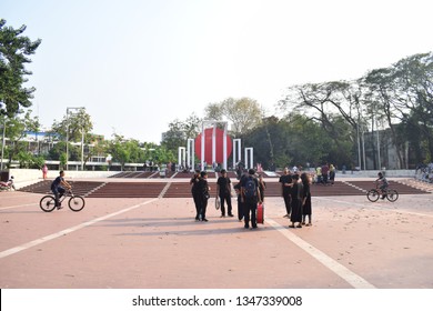 Sahid Minar,Dhaka/Bangladesh - March 23,2019: The Shaheed Minar Is The National Monument In Dhaka, Bangladesh, Established To Commemorate Those Killed During The Bengali Language Movement 