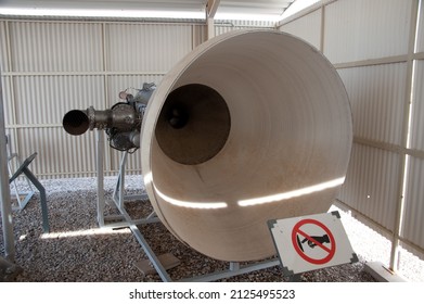 SAHUARITA, ARIZONA - DECEMBER 3, 2013: The Nozzle And Thrust Chamber Of The Stage 2 Rocket Engine For The Titan II Missile, At The Titan Missile Museum.