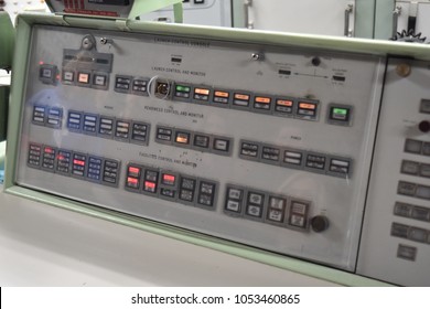 Sahuarita, Arizona. U.S.A. March 15, 2018. Titan II Missile Museum.  Titan II Launch Control Center’s One Of Two Launch Control And Monitor Panels-one Of Two ‘keys’ Held By 2-officers To Launch Titan