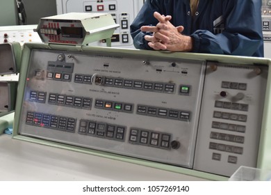 Sahuarita, Arizona. U.S.A. March 15, 2018. Titan II Missile Museum.  Titan II Launch Control Center’s One Of Two Launch Control And Monitor Panels With One Of Two ‘keys’ Held By 2-officers To Launch 