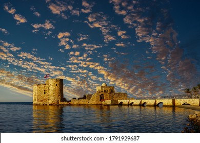 Saida Fortress During Sunset in Lebanon - Shutterstock ID 1791929687