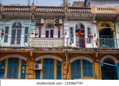 SAIGON, VIETNAM - FEB 12, 2018 - An Old Apartment - 440 Tran Hung Dao In District 5, Sai Gon, Viet Nam Located At China Town.