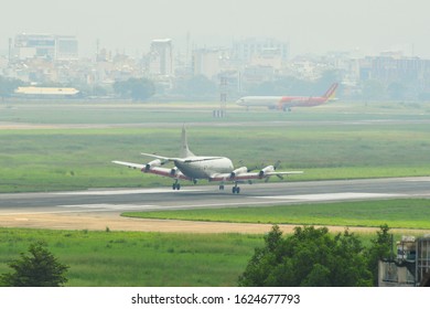 Saigon, Vietnam - Oct 14, 2019. Lockheed P-3C Orion Of Japan Air Self Defence Force (JASDF) Landing At Tan Son Nhat Airport (SGN).