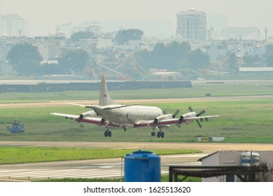 Saigon, Vietnam - Oct 14, 2019. Lockheed P-3C Orion Of Japan Air Self Defence Force (JASDF) Landing At Tan Son Nhat Airport (SGN).