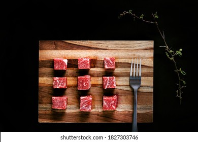 Saikoro Beef Steak Cube And Fork