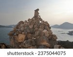 SAIKUNG, HONGKONG -- 10 30 2022: ROCK COLUMNS OF FA SHAN