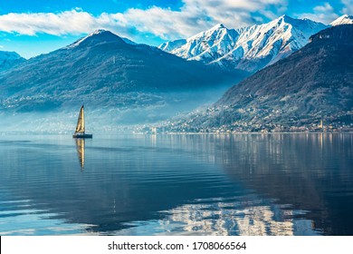 Sail Boat On Lake Como