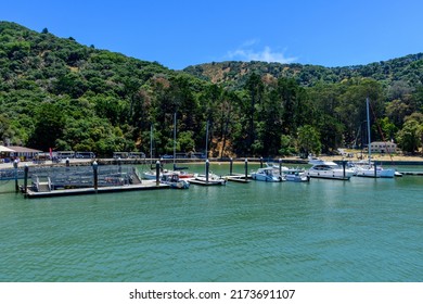 Sail boats and yachts docked at Ayala Cove marina. - Angel Island, California, USA - 2022