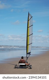 Sail buggy on Danish beach. - Shutterstock ID 2394134101