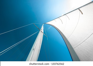 Sail of a sailing boat against sky - Powered by Shutterstock