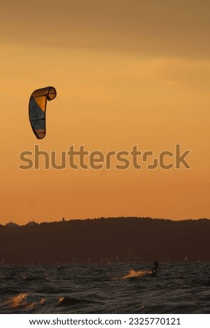 Sailboarding on the Baltic Sea Sunset